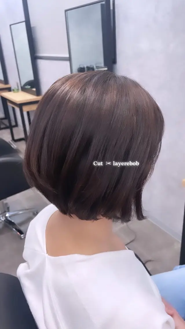 ショート ボブ レイヤーカット 🪡 KIMU🪡🎀のヘアスタイル