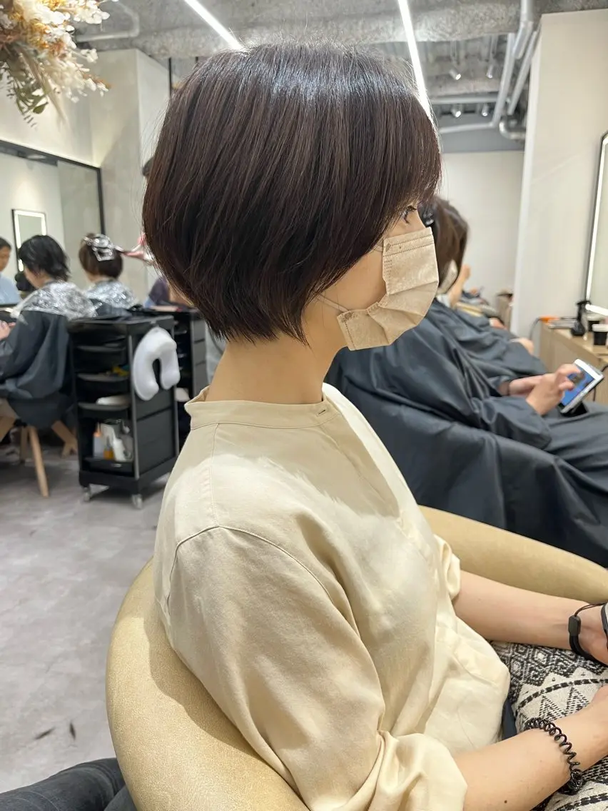 ショート ハンサムショート ショートヘア レイヤー縮毛矯正 ささきすずね💗のヘアスタイル