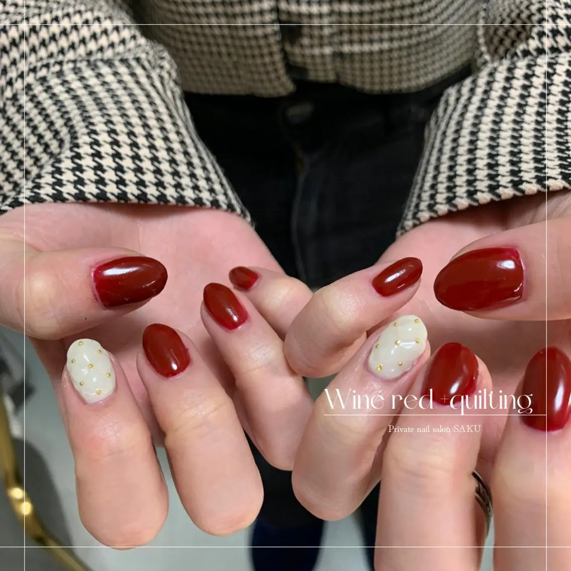 ネイル ワンカラーネイル 赤色 ハンドネイル SAKU nail 作島茜のネイルデザイン