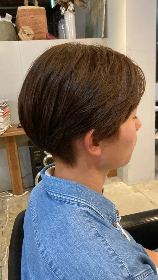 ショート カラー メンズ ブラウンカラー ヘアカラー 三上 琳のヘアスタイル