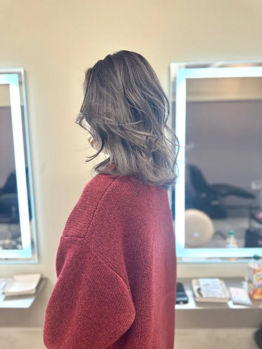 ロング カラー アディクシーカラー バレイヤージュ ブリーチ デザインカラー ダブルカラー カット ヘアカラー トリートメント ヘッドスパ opus 店長大和 レイヤー/赤み消しのヘアスタイル