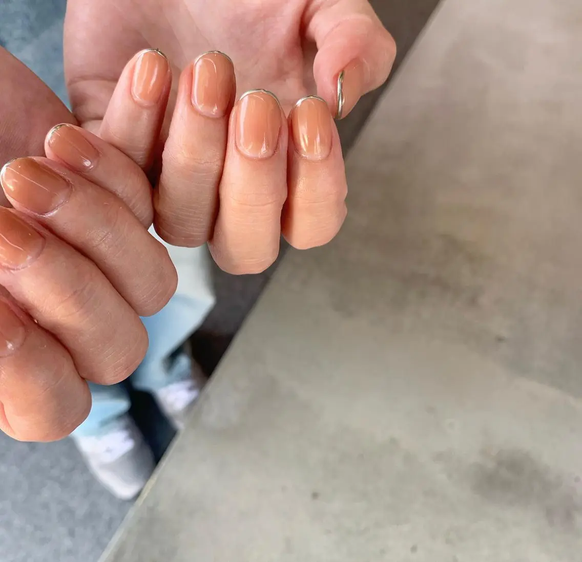 ネイル フレンチネイル マグネットネイル ミラーネイル ニュアンスネイル シンプルネイル にしぐち はるかのネイルデザイン