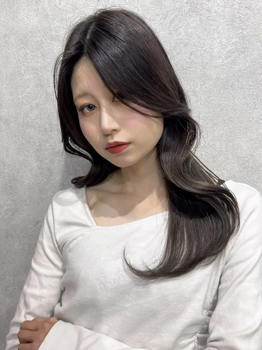 ロング カット ヘアカラー maya🇰🇷韓国 レイヤー/顔まわりのヘアスタイル
