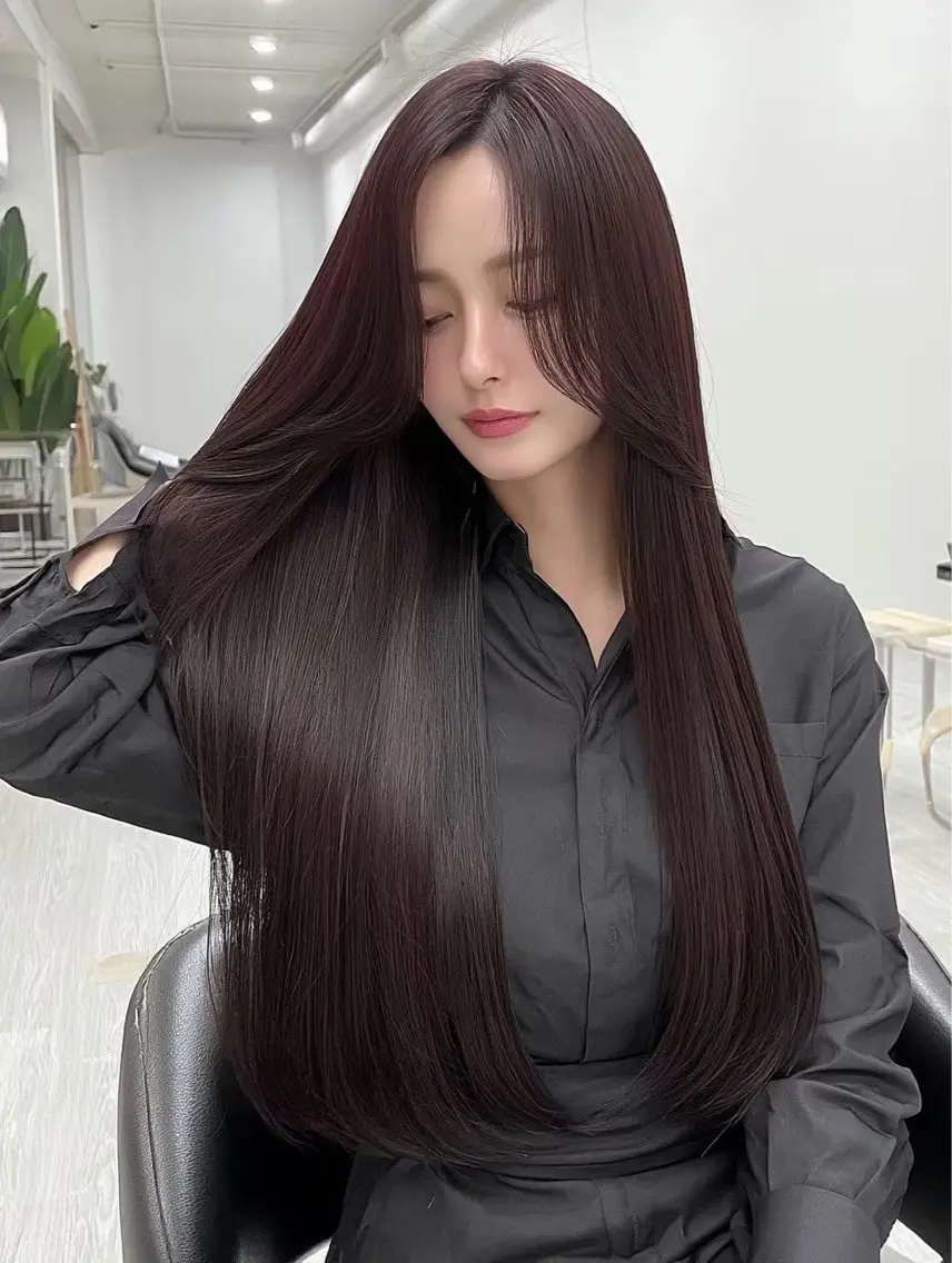 ロング カラー 烏丸/艶カラー/縮毛 矯正/カット🖤のヘアスタイル