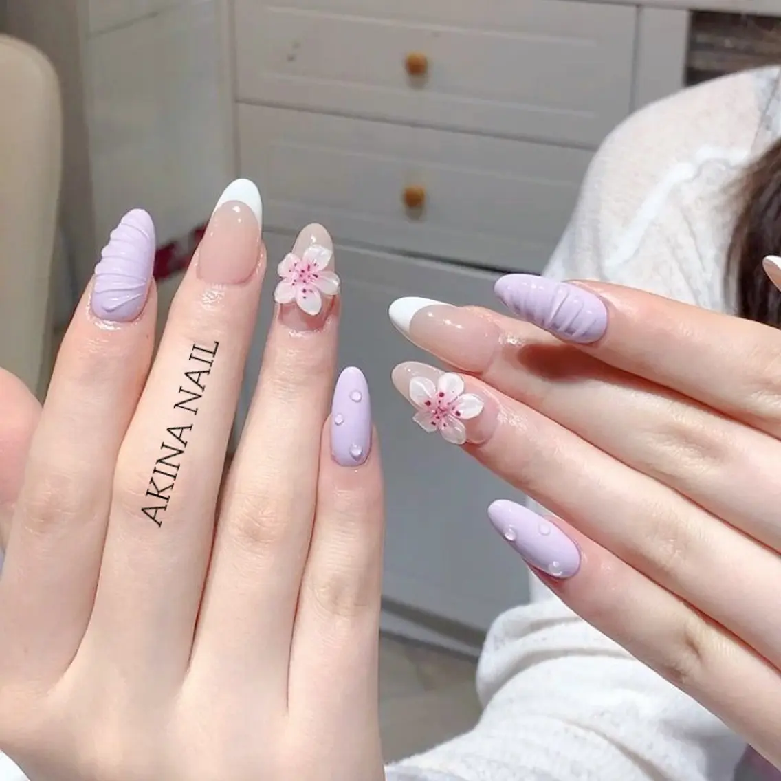 セミロング ハンドネイル Akina Nail 亀戸のネイルデザイン