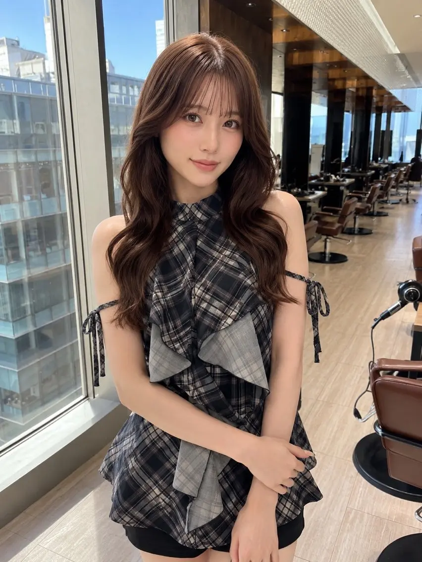 ロング カット ヘアカラー トリートメント みこ🌙艶カラー/ 透明感ブラウン‪🤎のヘアスタイル