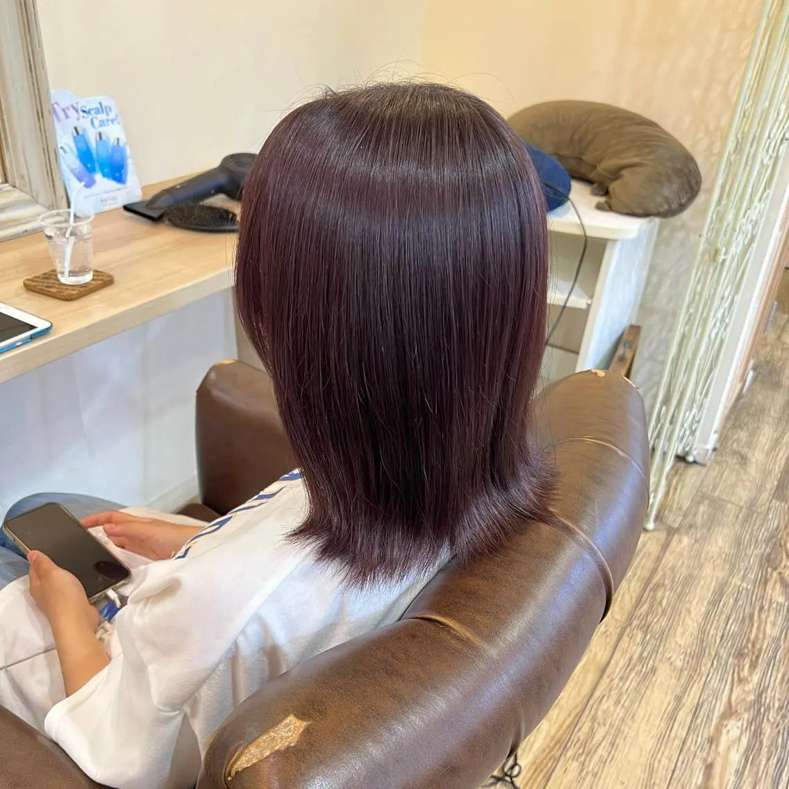 ミディアム ヘアカラー 染矢 優希のヘアスタイル