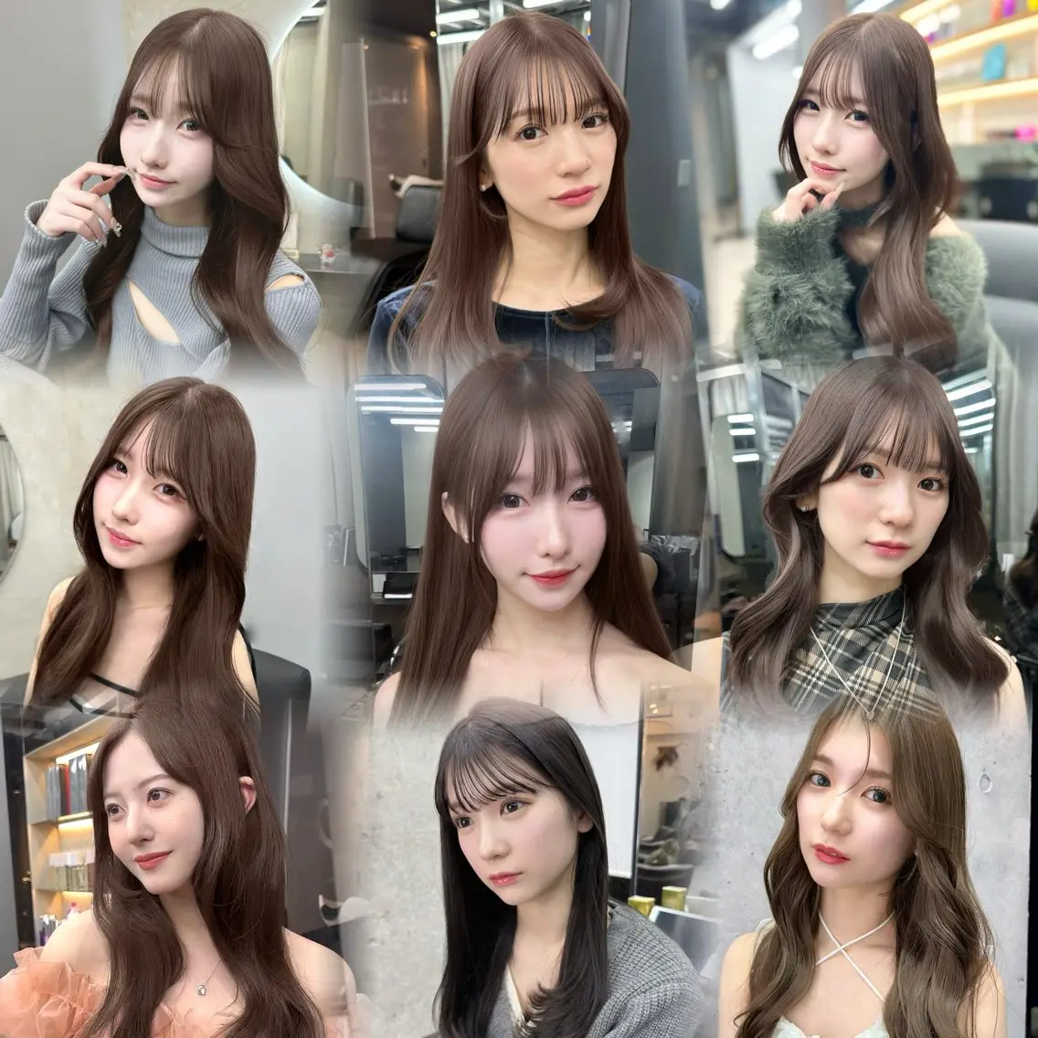 ミディアム カット ヘアカラー トリートメント 韓国/ワンホンヘア 髪質改善/MaCoのヘアスタイル