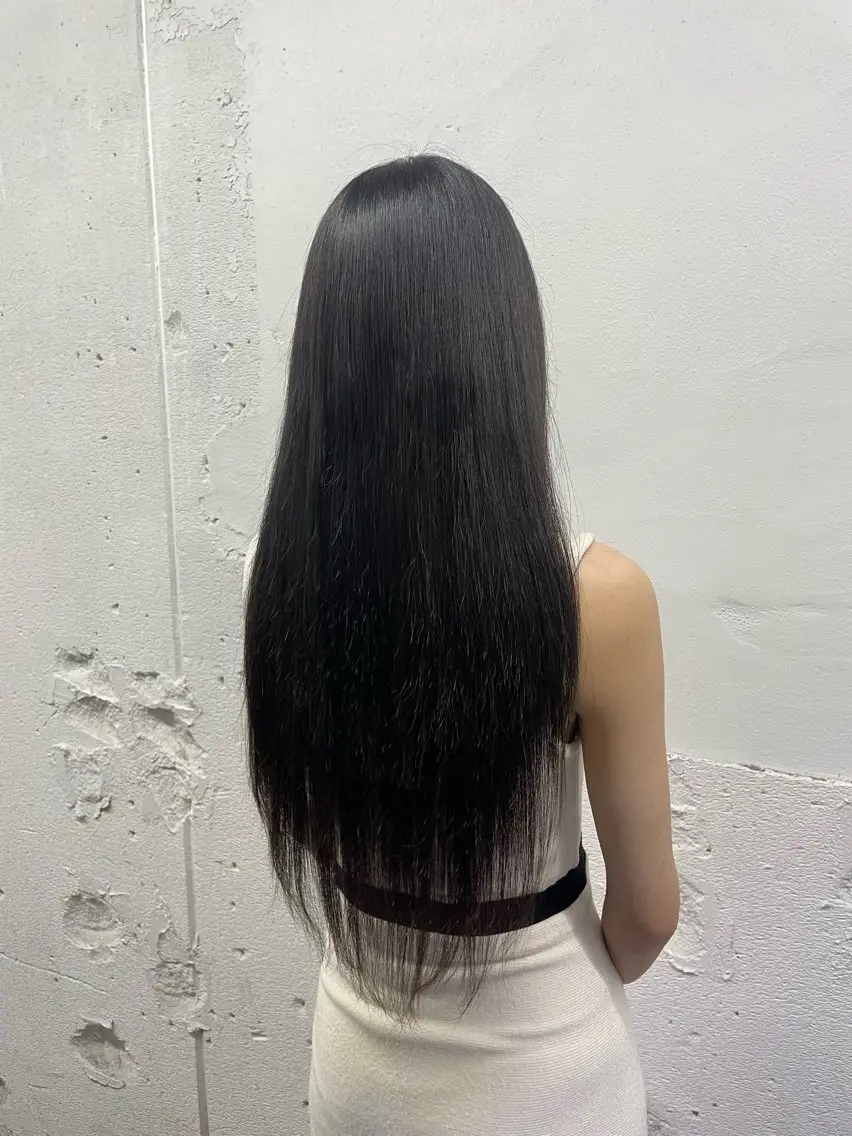 ロング カラー シールエクステ バレイヤージュ ミストバング ダークグレー ダブルカラー ヘアカラー エクステ 🧡艶髪/エクステ 🫧🧡YUKI❄️のヘアスタイル