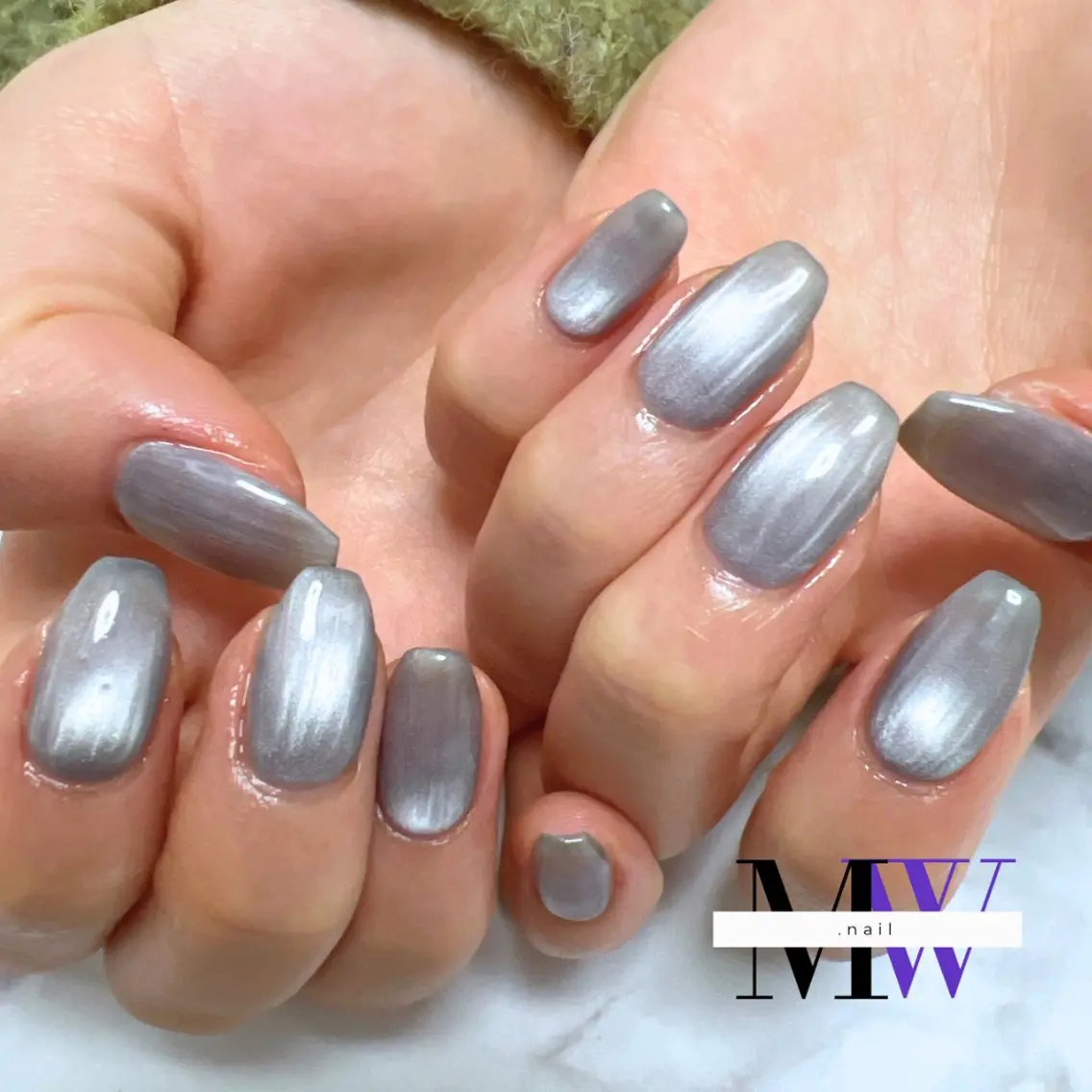 ネイル マグネットネイル ワンカラーネイル ハンドネイル MW .nailのネイルデザイン