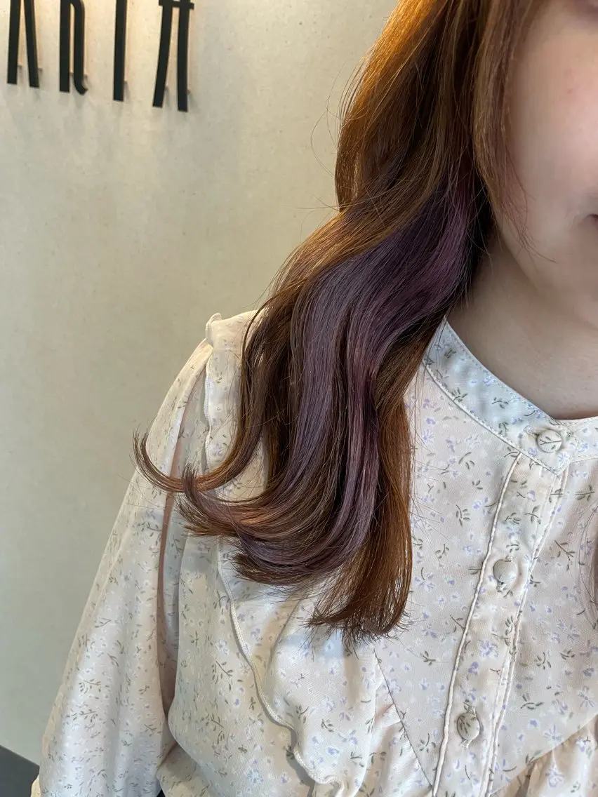 ロング カラー パープルカラー カット ヘアカラー トリートメント EARTH菊名店👾 ひらのすぐるのヘアスタイル