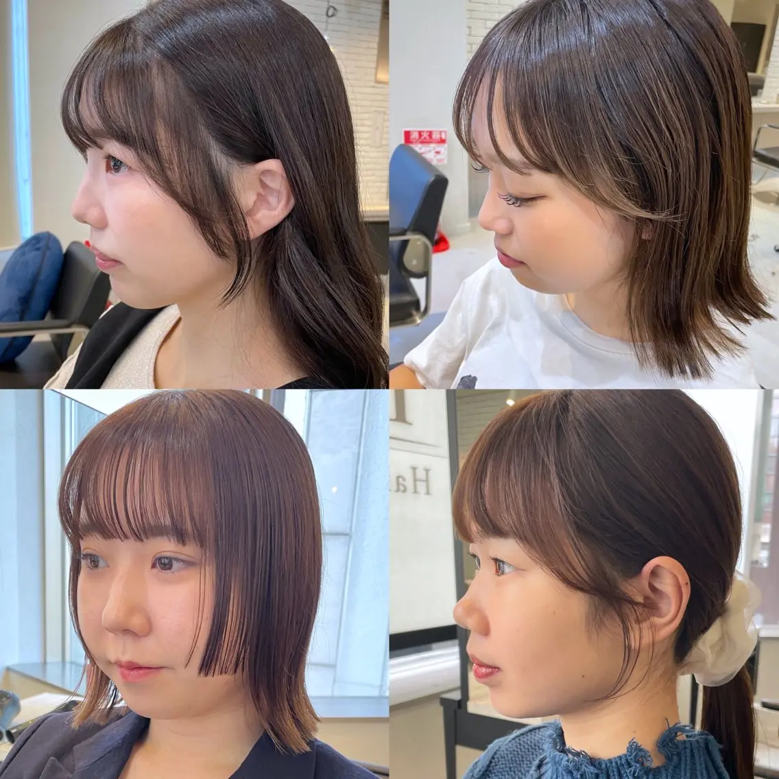ロング 顔周りカット 姫カット サイドバング miyu♡̷̷ 韓国ヘア/顔まわりのヘアスタイル