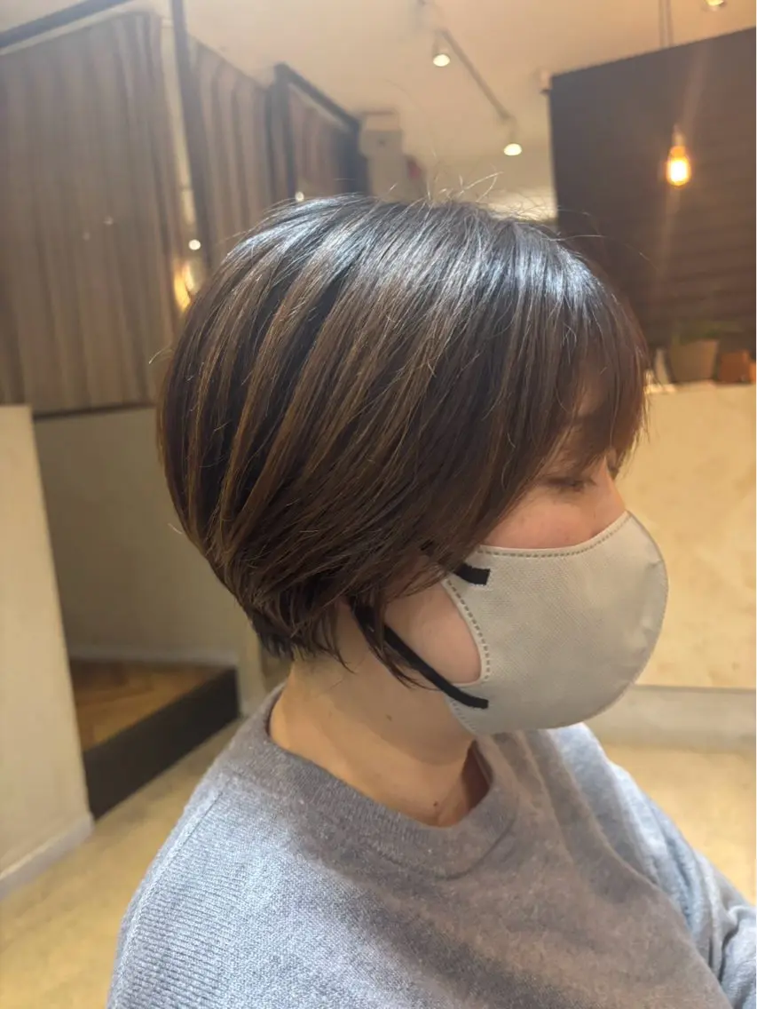 ショート カラー パーマ ヘアアレンジ メンズ 透明感カラー グレージュ 🫧透明感カラー🫧 koharuのヘアスタイル