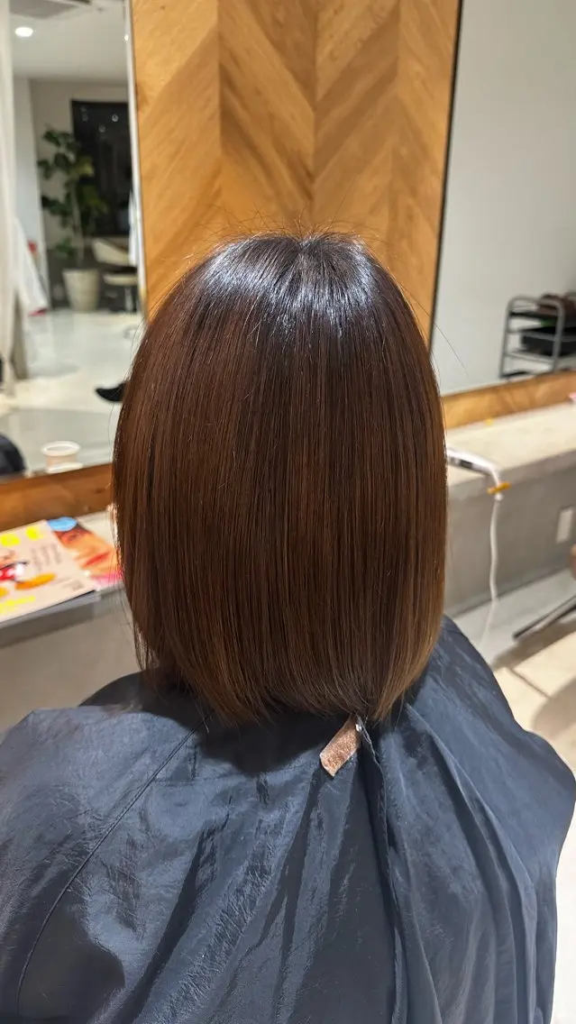 ミディアム パーマ 縮毛矯正 杉山 咲絵のヘアスタイル