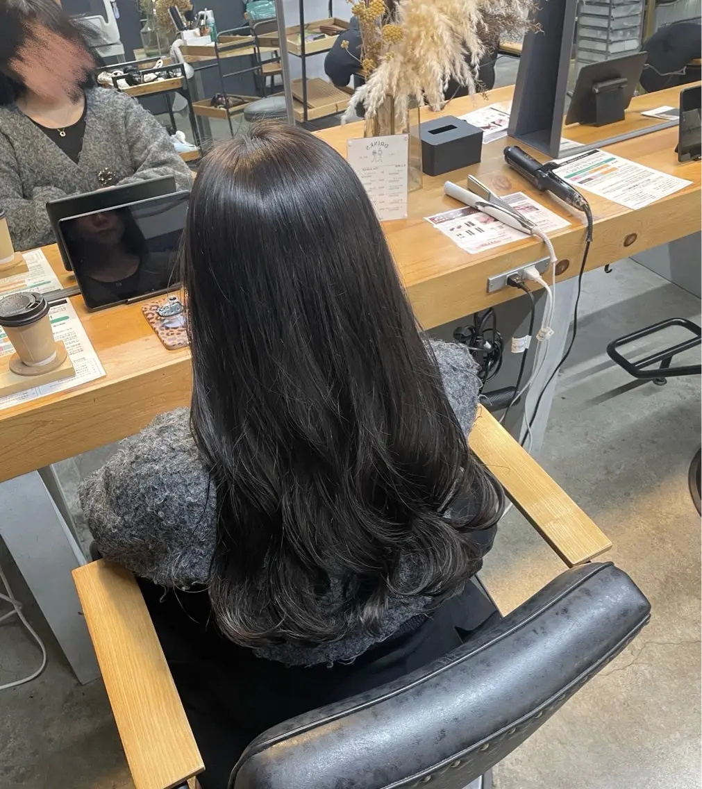 🩶minimo限定🩶ワンカラー➕メンテナンスカット(前髪、毛量調整)🫧の写真