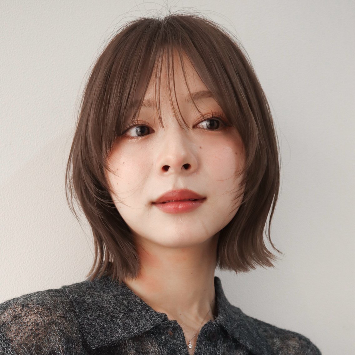 ミディアム saki🌱ぷつっと ボブ/透明感カラーのヘアスタイル