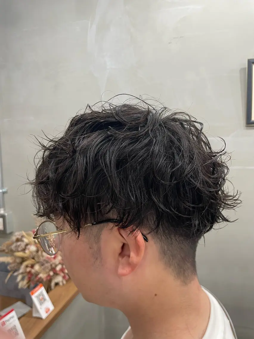 ショート パーマ スパイラルパーマ メンズ特化/パーマ/ 広島駅/松岡のヘアスタイル