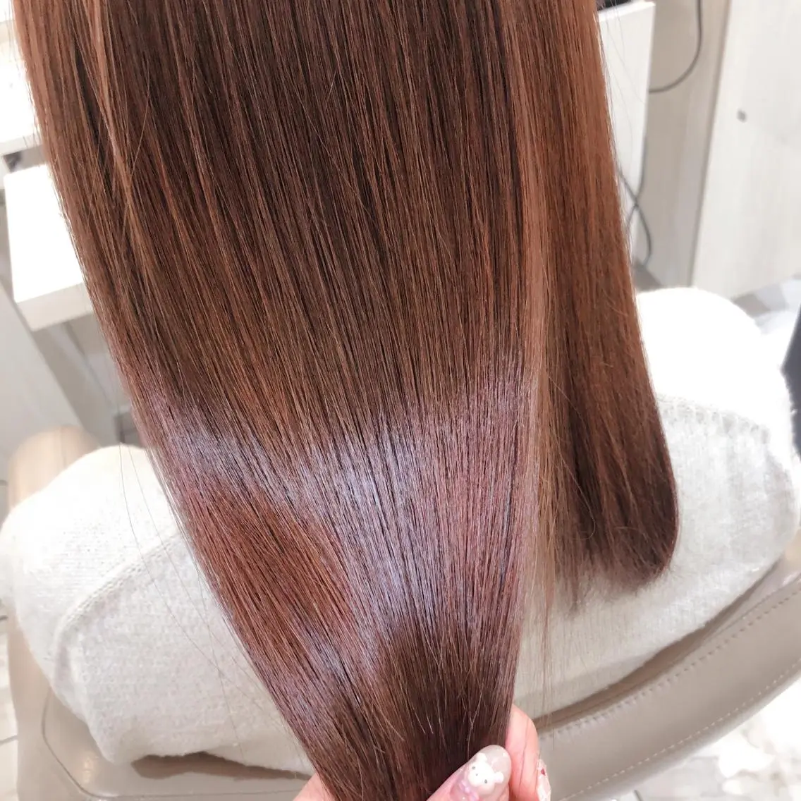 ロング カット ヘアカラー トリートメント 三箇島陽香/髪質改善 クロスパーマ縮毛矯正のヘアスタイル