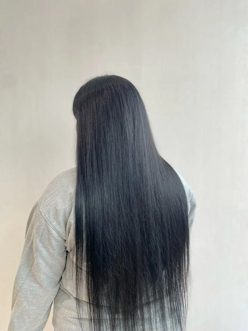 ロング カラー 黒髪 ヘアカラー トリートメント 杉森 蘭琉のネイルデザイン