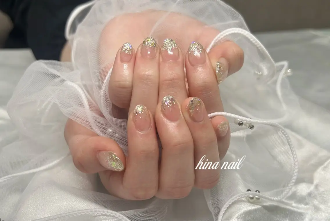 ラメグラデーション(ハンドケア込み)✨の写真
