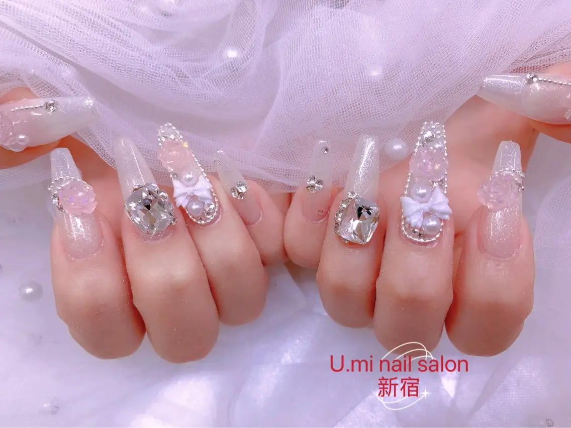 ネイル ボルドー チークネイル 長さ出し フレンチネイル ジェルネイル UMI ネイルサロン新宿🎀のネイルデザイン