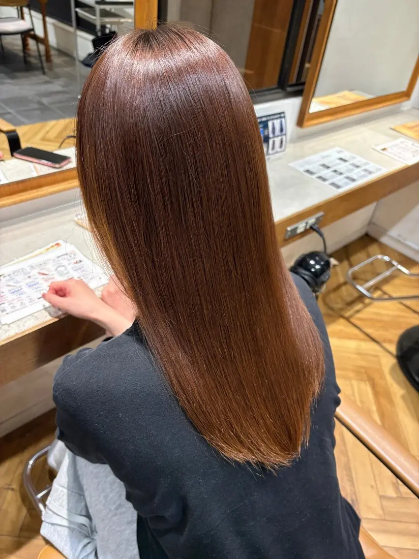 ロング 縮毛矯正 SAKURA 🍒⁎ .。❀ *のヘアスタイル