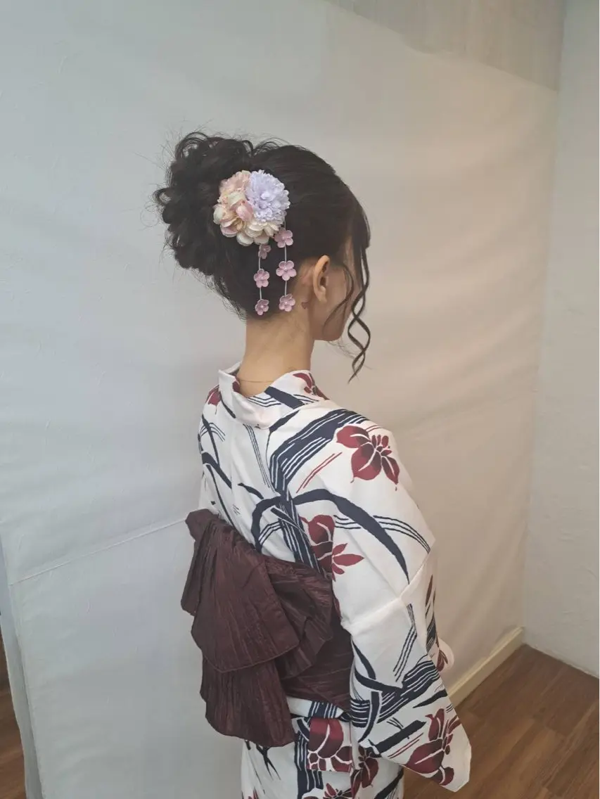 ヘアアレンジ 着付け GLOSS 心斎橋 山上のヘアスタイル