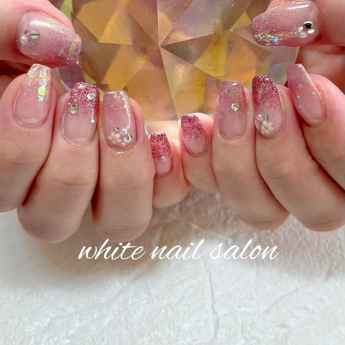 ネイル フットネイル ラメ(グリッター) ハンドネイル white nail salonのネイルデザイン