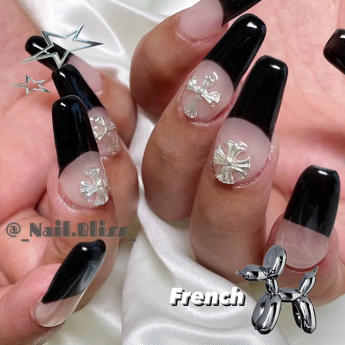 ネイル フレンチネイル ロングネイル シンプルネイル ハンドネイル NAIL BLISSのネイルデザイン