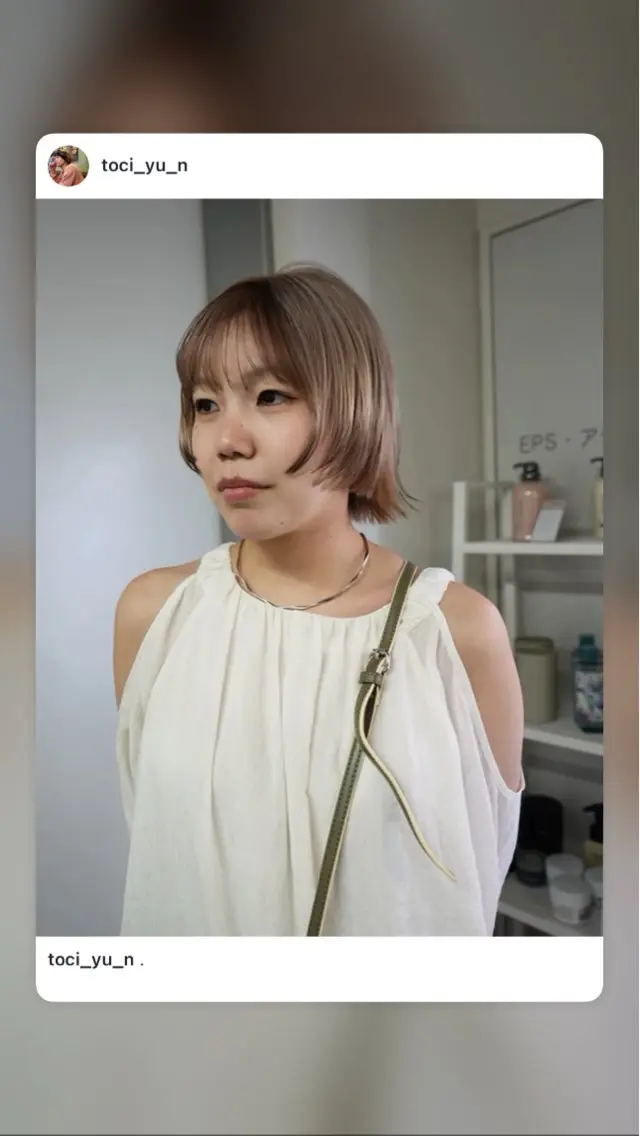 ショート カラー ベージュカラー ブラウンカラー ボブ カット ヘアカラー トリートメント 新宿/ハイトーン /デザイン/戸羽のヘアスタイル