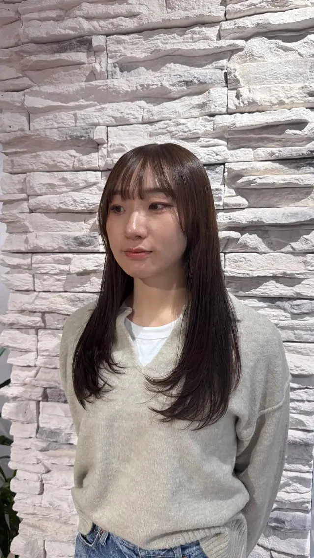 ロング カラー オリーブカラー カット ヘアカラー トリートメント MANA /名駅/透明感カラーのヘアスタイル