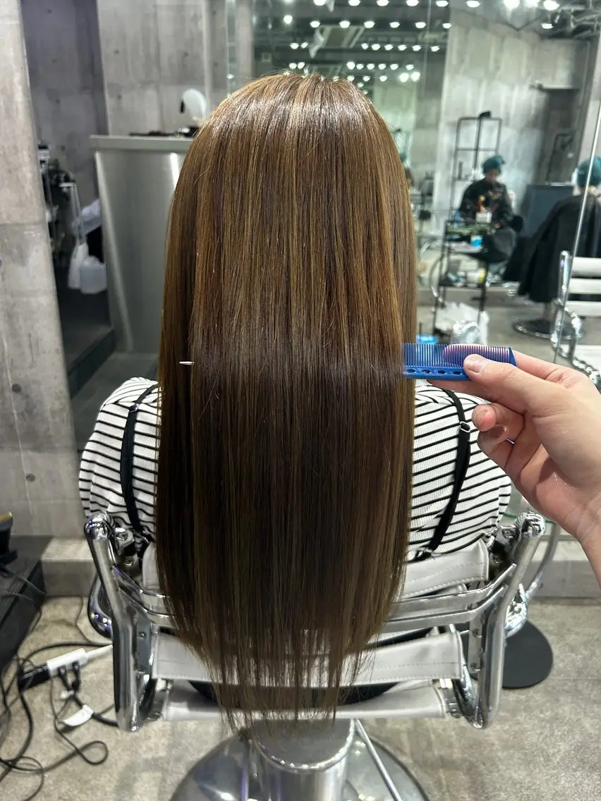ロング カット ヘアカラー トリートメント 【朝ラク縮毛矯正】 髪質改善/kiryuのヘアスタイル