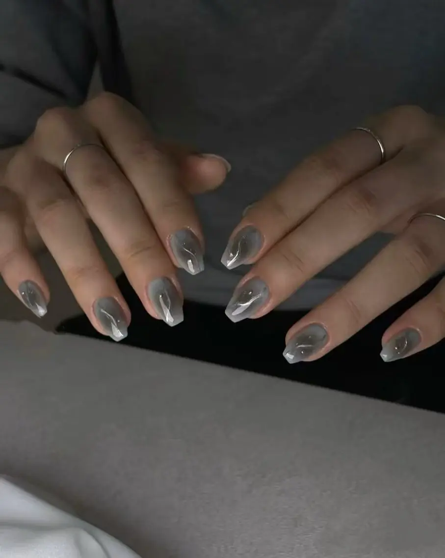 ネイル フラワーネイル フレンチネイル ジェルネイル ガラスフレンチ ハート ハンドネイル BabyYouMi nailのネイルデザイン