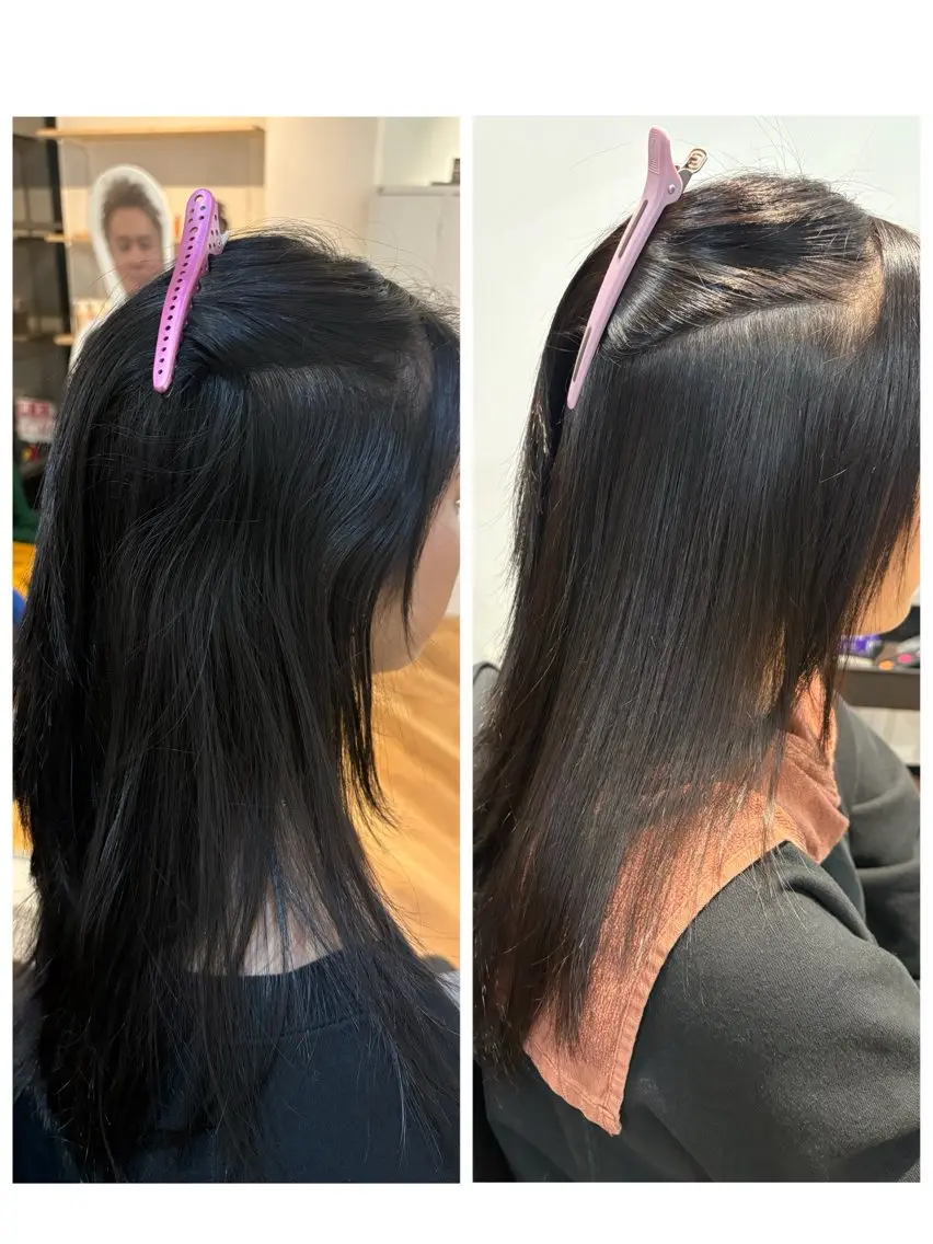 セミロング 縮毛矯正 縮毛矯正 CUT純 キリナのヘアスタイル