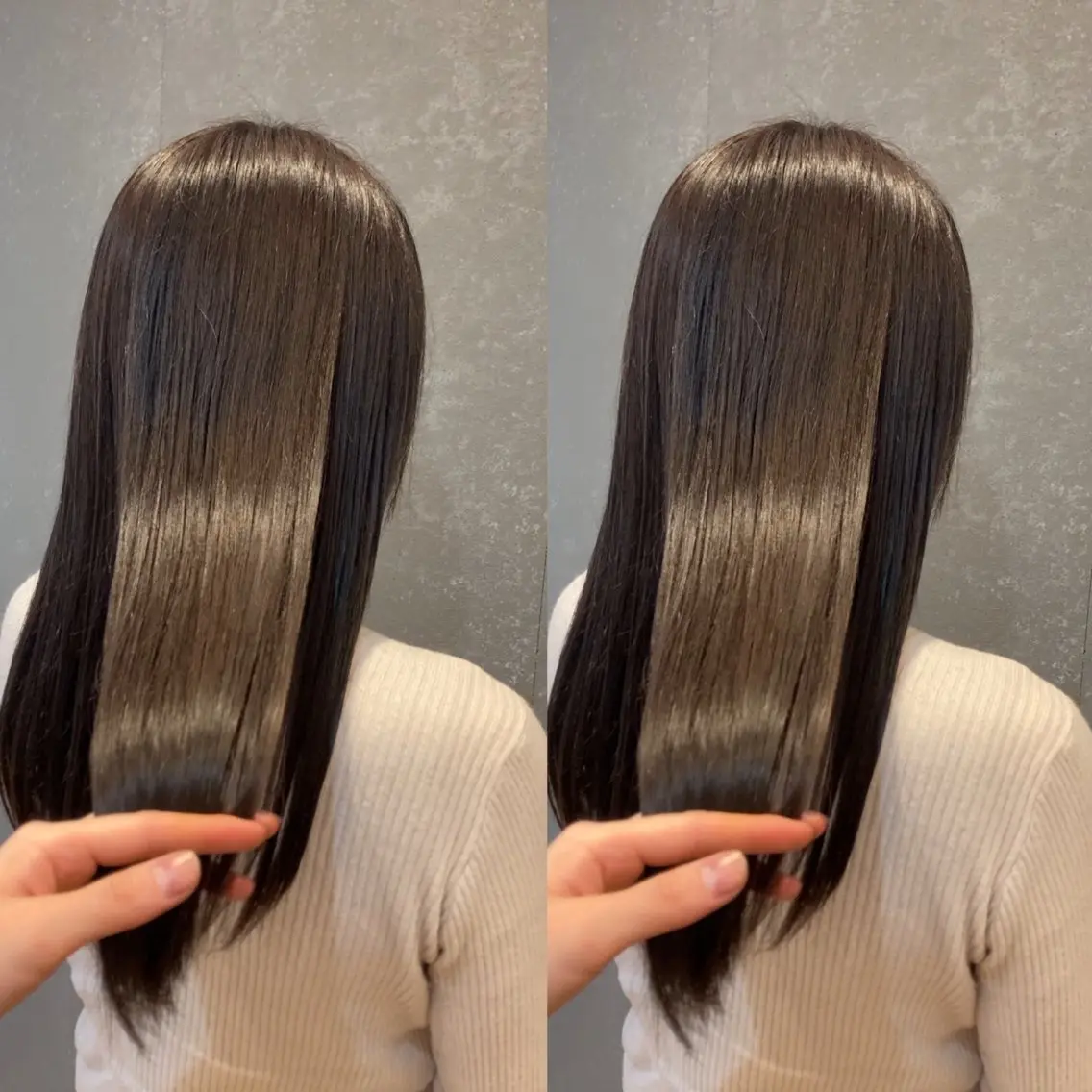 セミロング カラー 髪質改善 トリートメント み うのヘアスタイル