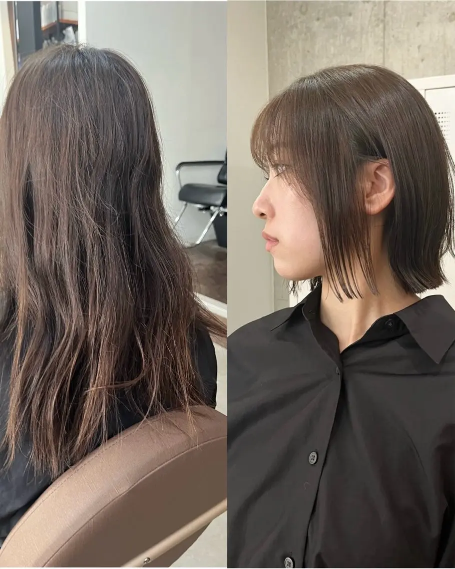 ショート カット 縮毛矯正 ボブ×縮毛矯正 ryotaのヘアスタイル