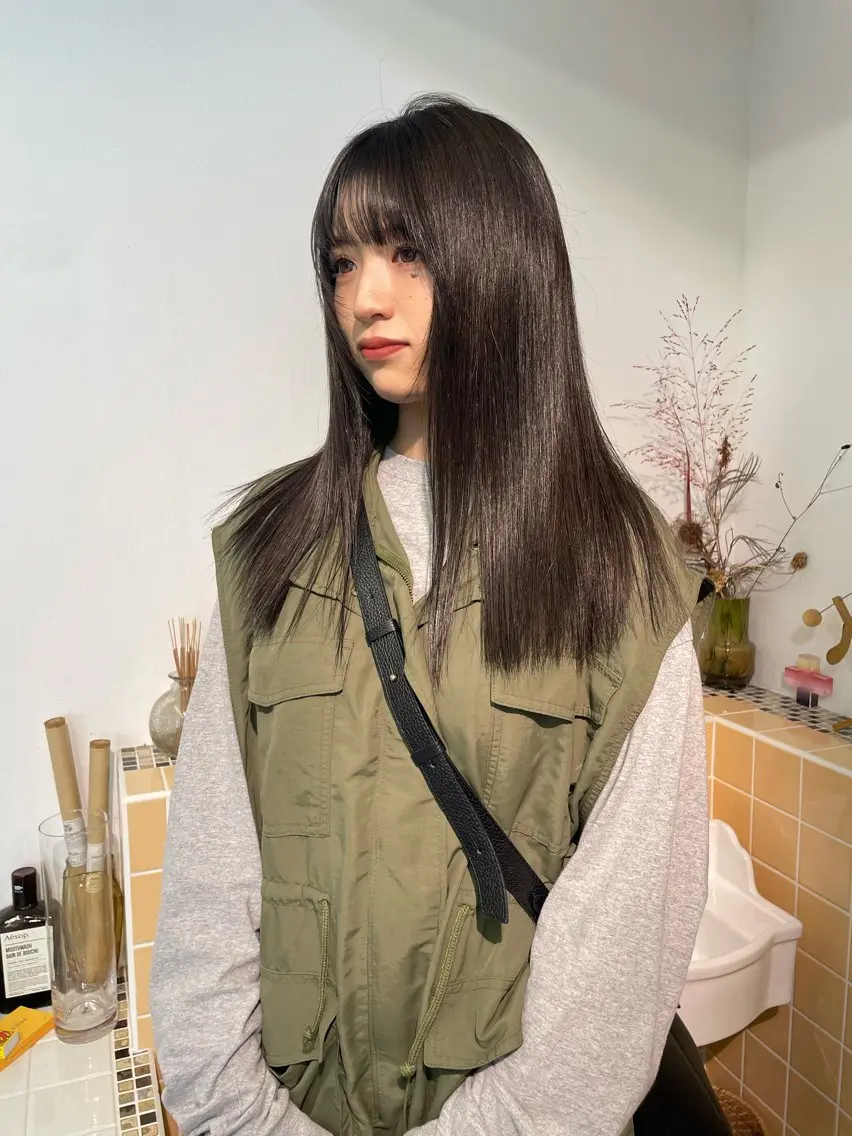 ロング カラー ヘアカラー トリートメント sakura🌸 レイヤー/韓国ヘアのヘアスタイル