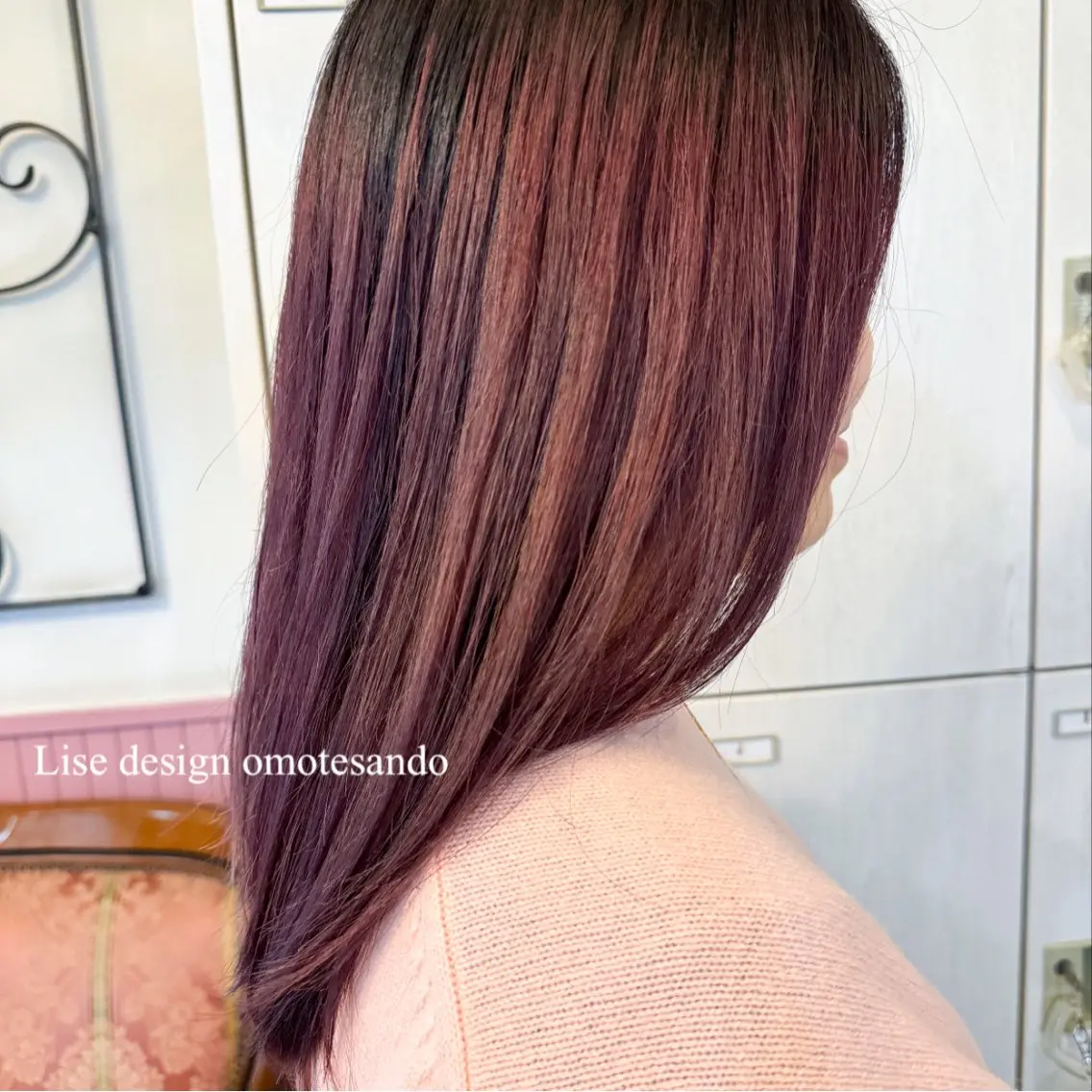 ミディアム カラー パーマ ヘアアレンジ メンズ カット ヘアカラー パーマ 縮毛矯正 表参道Lise おおいしおりのヘアスタイル