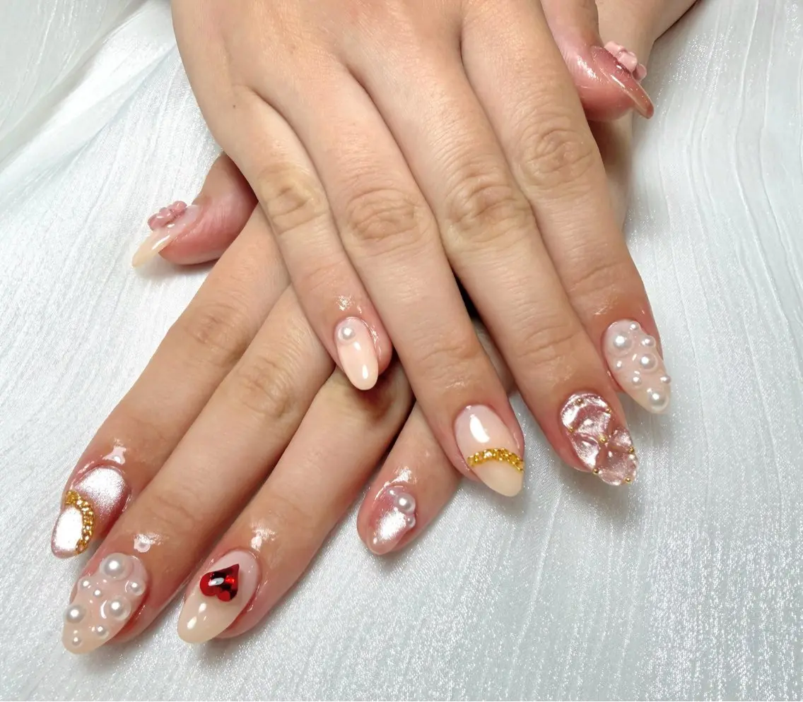 ネイル 持ち込み ピンク ハンドネイル untitled Mariのネイルデザイン