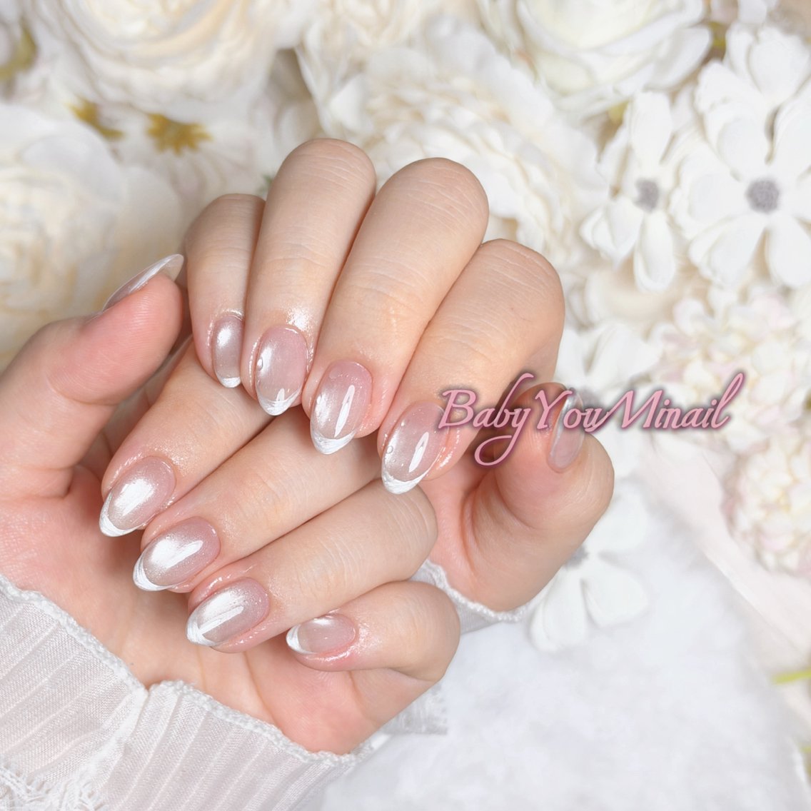 ネイル オーロラネイル チークネイル 成人式 フットネイル フレンチネイル ハンドネイル BabyYouMi nailのネイルデザイン