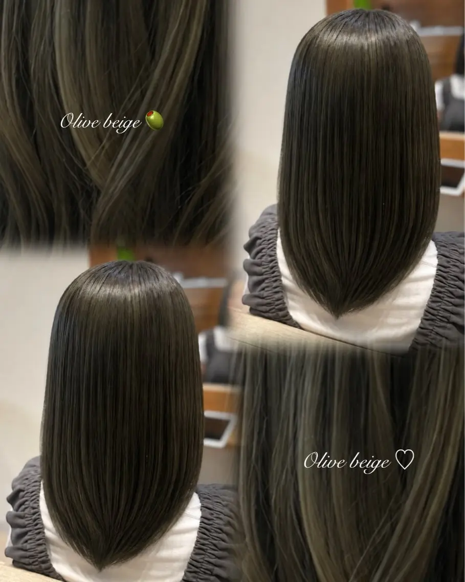 ミディアム カラー ベージュカラー 透明感カラー オリーブベージュ reo /DONNA高槻店のヘアスタイル