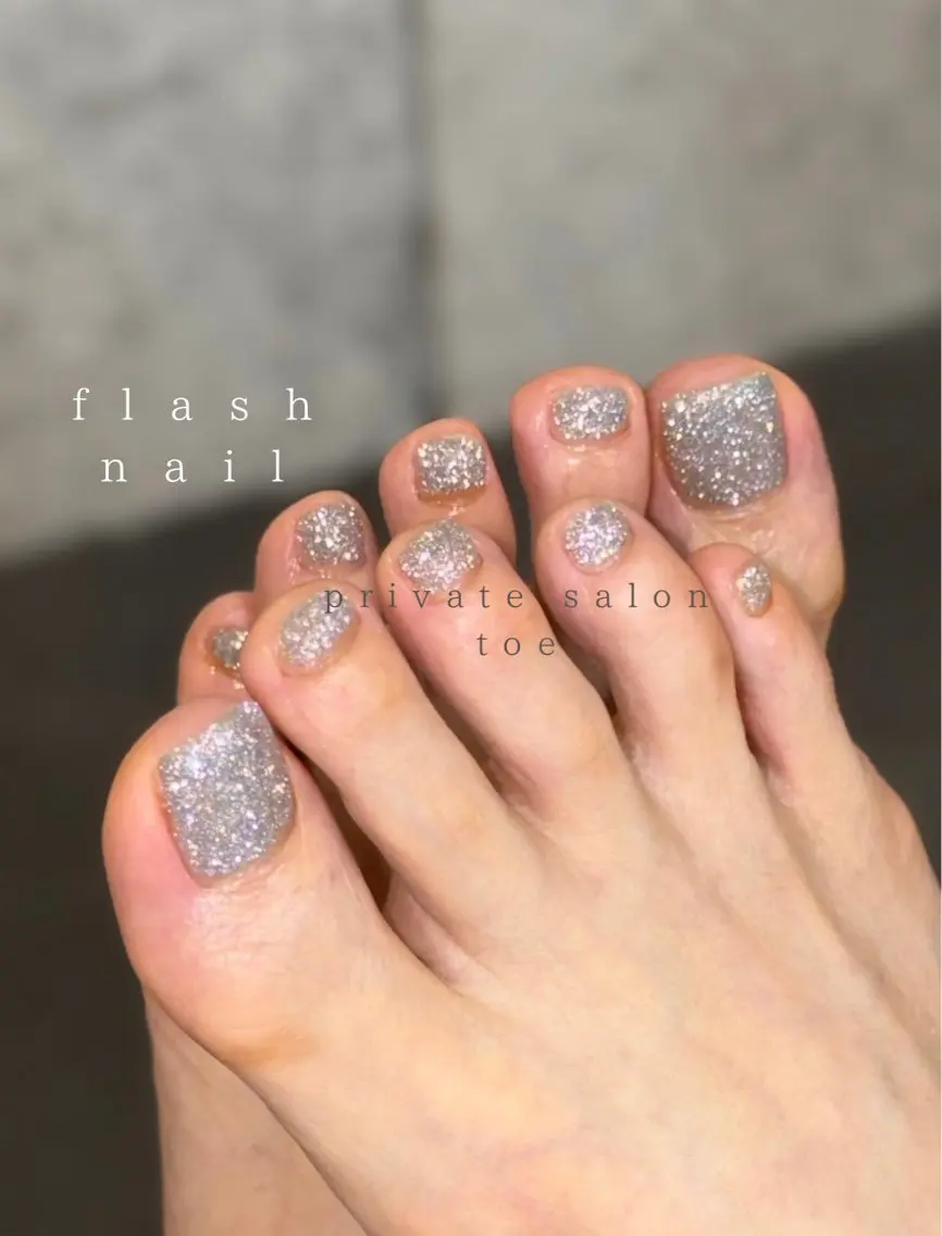 オープン記念🫧9月限定 20%OFF 🫐《FOOT》オフ無し フラッシュネイル1カラー🤍の写真