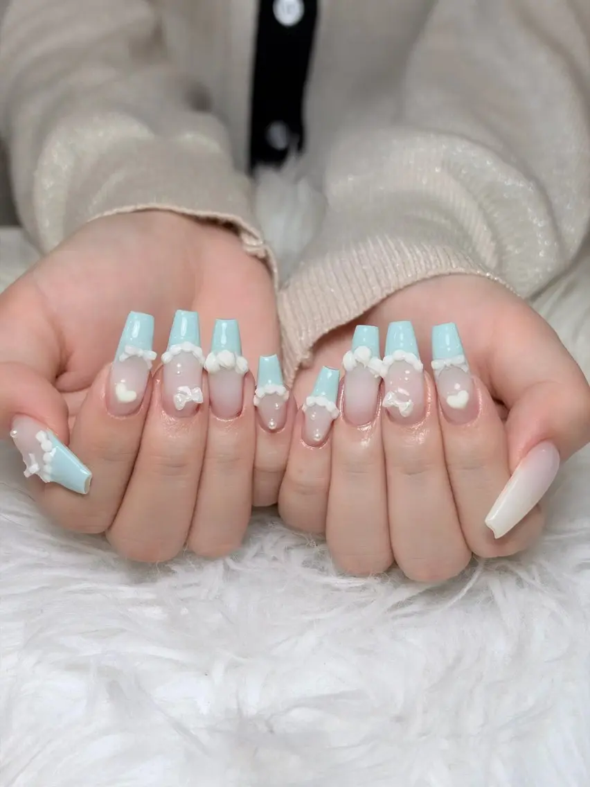 ネイル チークネイル ドット フレンチネイル グラデーション ハート ハンドネイル Julli NailStudioのネイルデザイン
