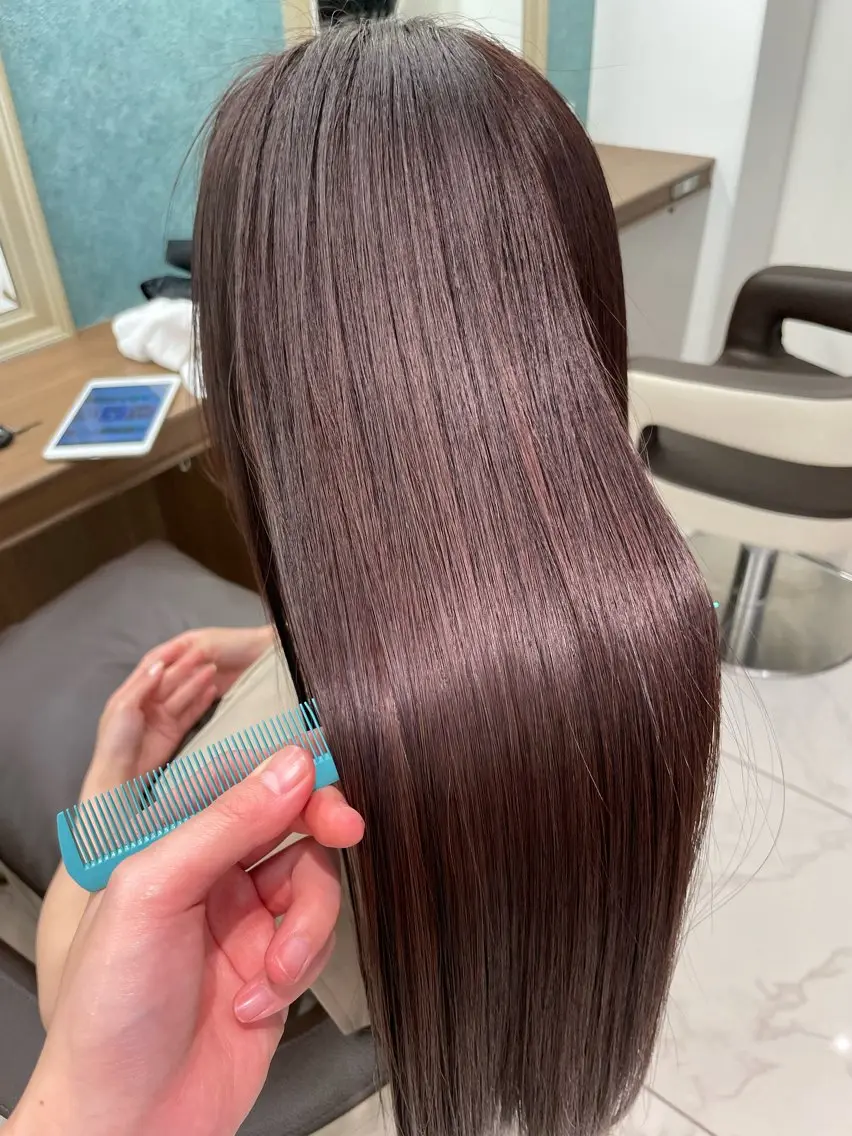 セミロング 髪質改善 トリートメント ヘアカラー 店長福島成美/髪質 改善縮毛矯正/カラーのヘアスタイル
