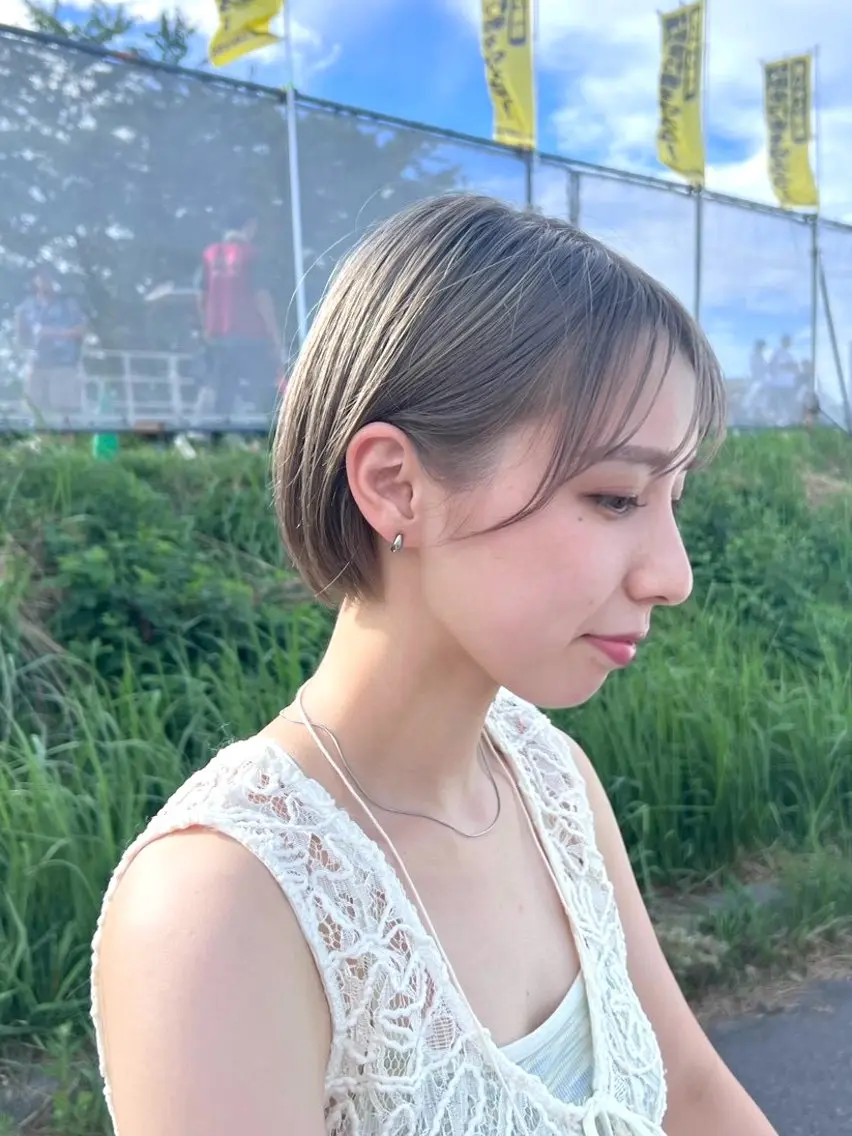 ショート ショートボブ 丸みショート ボブ ショートヘア ヘアカラー jamme/ JURIのヘアスタイル