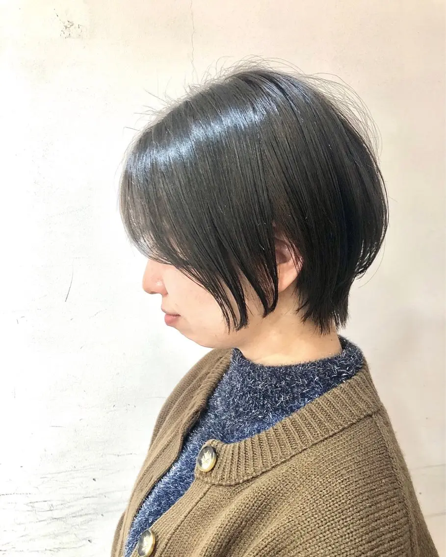 ショート カラー ショートボブ アッシュ アッシュグレー アッシュグレージュ グレージュ カット ヘアカラー ショート、韓国メンズ ヘアのかつらぎのヘアスタイル