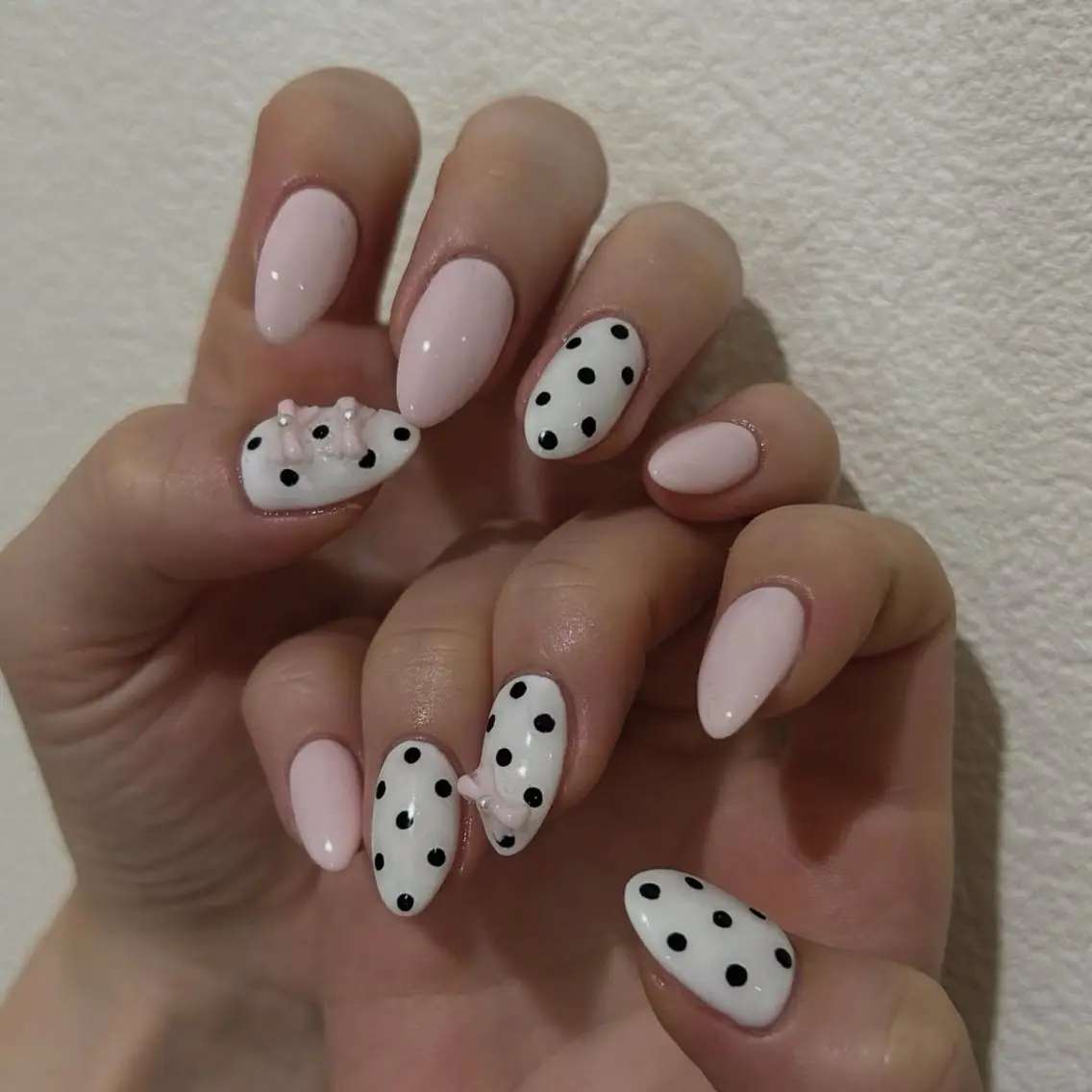 ネイル ドット フレンチネイル ガーリー 韓国ネイル ピンク ハンドネイル ハンドケア lylynail YUUKAのネイルデザイン