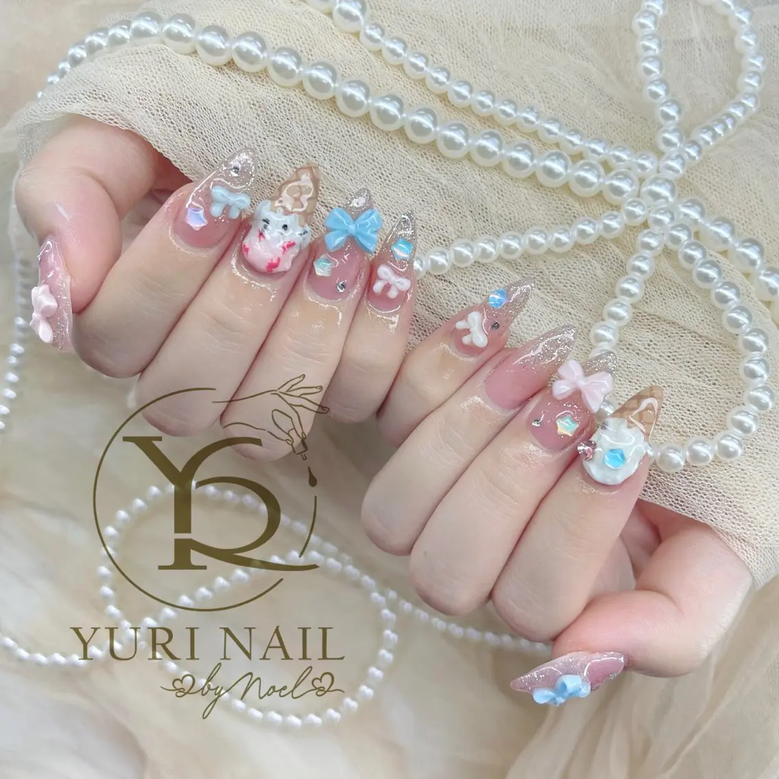 ネイル チークネイル フットネイル フレンチネイル グラデーション キラキラネイル ハンドネイル フットネイル ハンドケア YURI Nail Funabashiのネイルデザイン