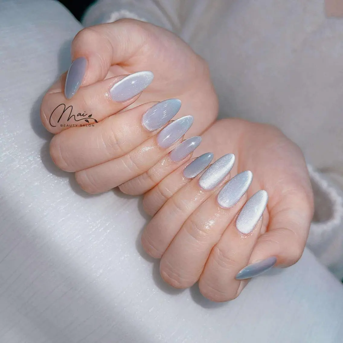 ネイル オーロラネイル チークネイル 長さ出し フラッシュネイル フットネイル MaiBeauty dodoのネイルデザイン