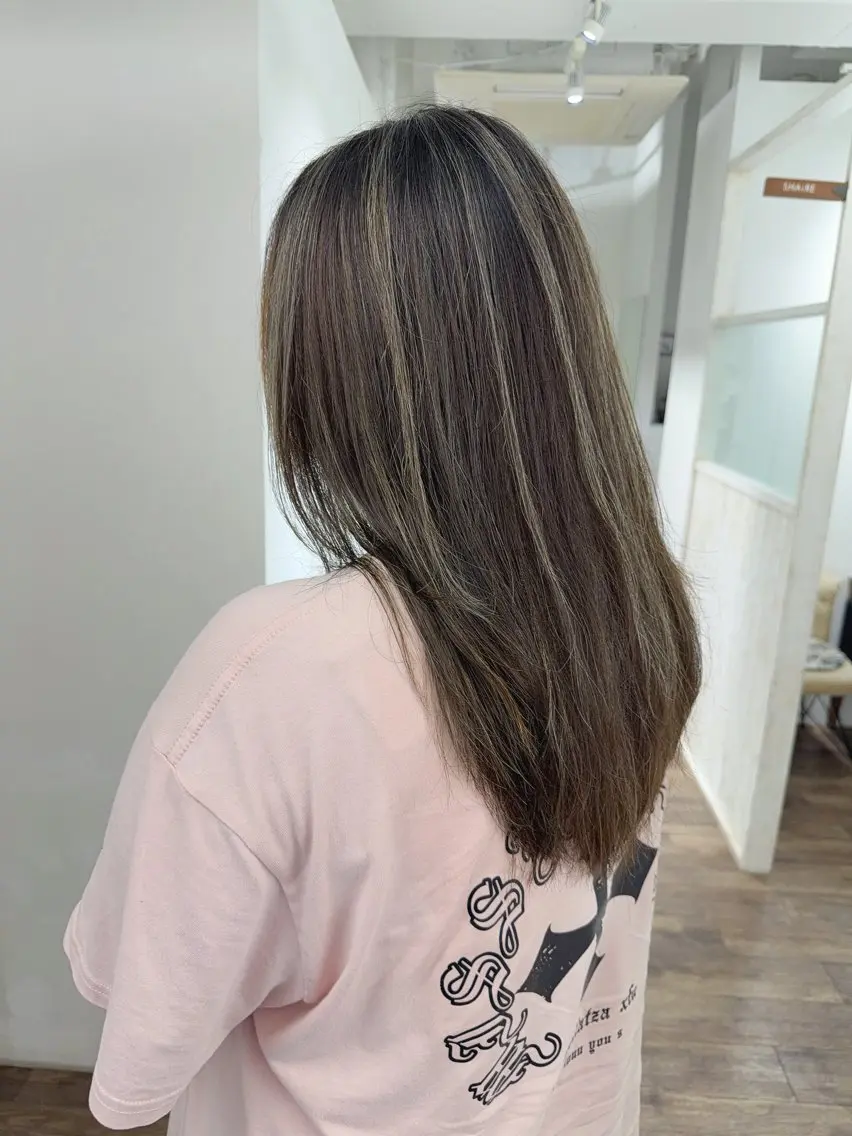 ロング カラー ヘアカラー トリートメント ハイライト⭐️上野 高広のヘアスタイル